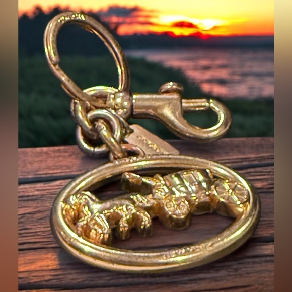 Coach Gold Tone Horse & Carriage Key Fob, Keychain Bag Charm! Fancy up your bag! - Picture 2 of 7